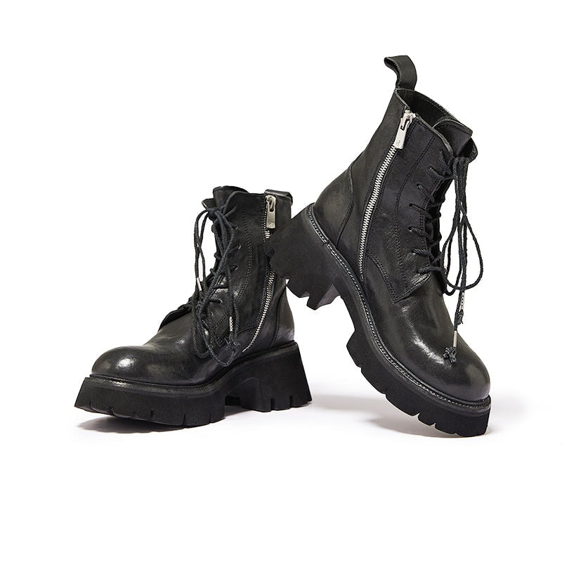 Side Zip Horse Platform Martin Boots Sweet and Cool Ankle Boots