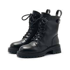 Fashion Combat Boots Designer Retro Chunky Riding Boots