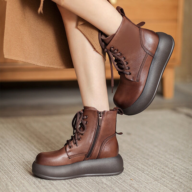 50mm Platform Boots Lace up Martin Boots