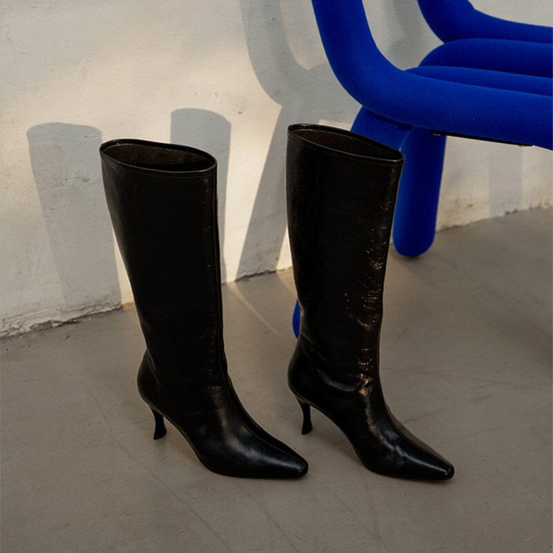 Sculptural Heel Tall Boots