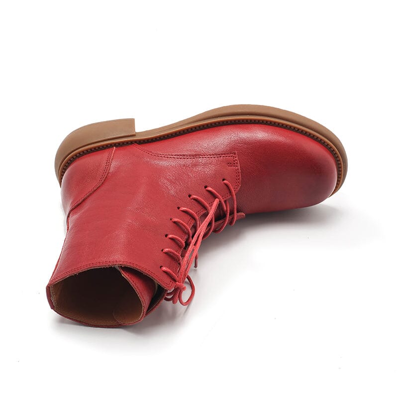 Botas Derby de Marcha con Cordones Auténticas Hechas a Mano en Negro/Café/Rojo