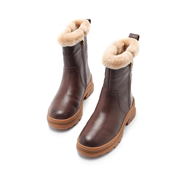 Dwarves Short Boots Snow Boots Shearling Lined for Cold Winter