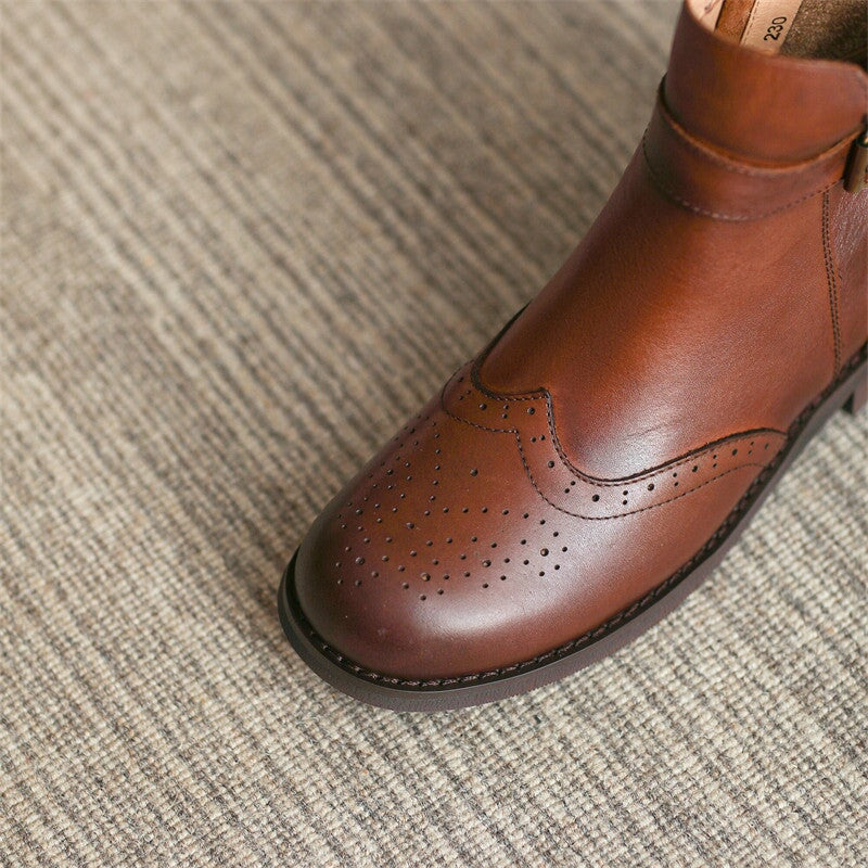 Decoración de hebilla tallada con diseño brogue para mujer