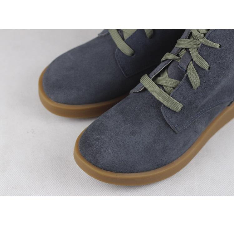 Nubuck Martin Boots Fur Lining Casual Ankle Boots Light Apricot/Dark Blue