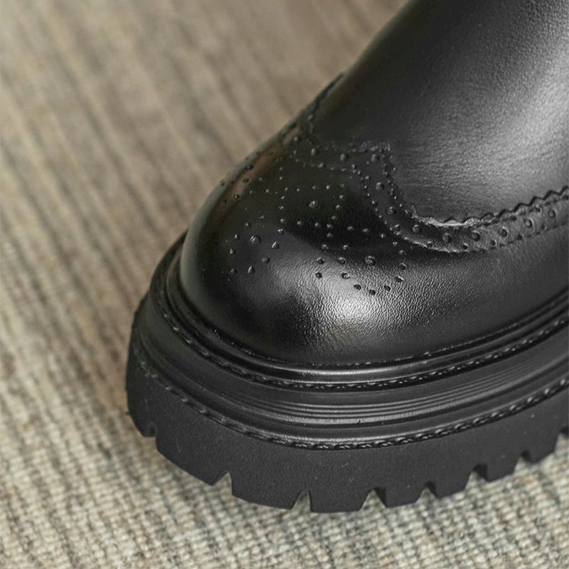 60mm Platform Boots Classic's Brogue Carving