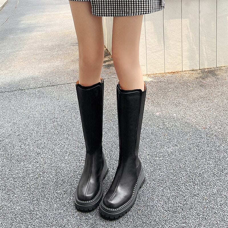 Chunky Knee High Boots Riding Boots