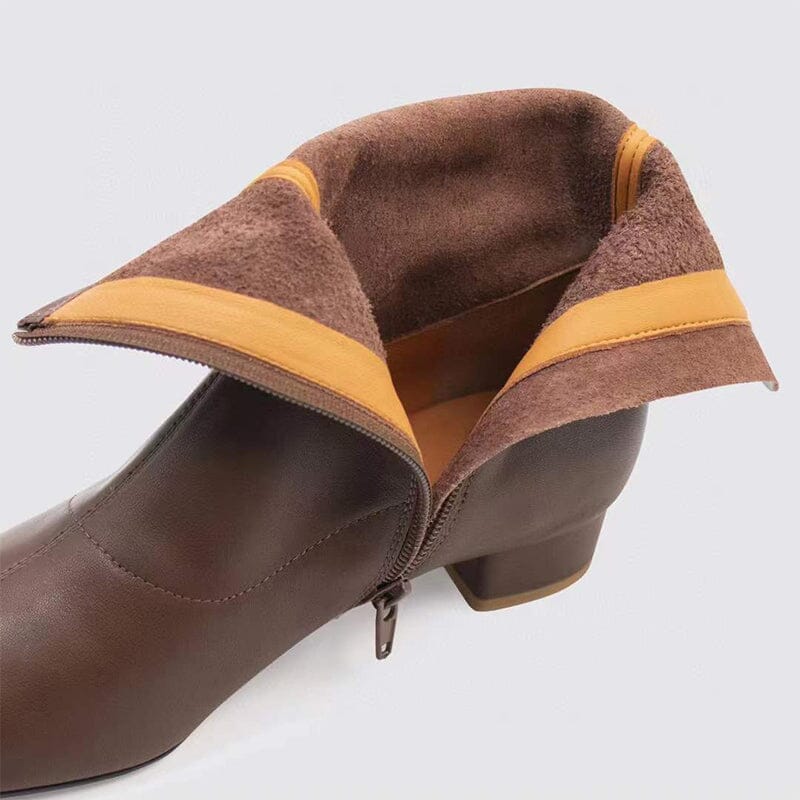 Botas tipo calcetín con punta cuadrada en amarillo, beige, negro y café