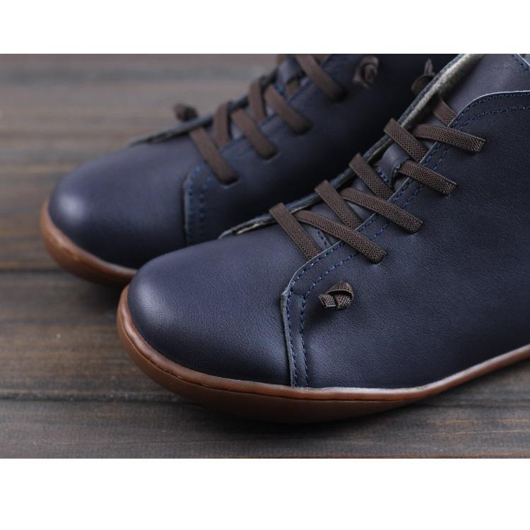 Botines retro, botas casuales para caminar, mocasines planos de suela blanda