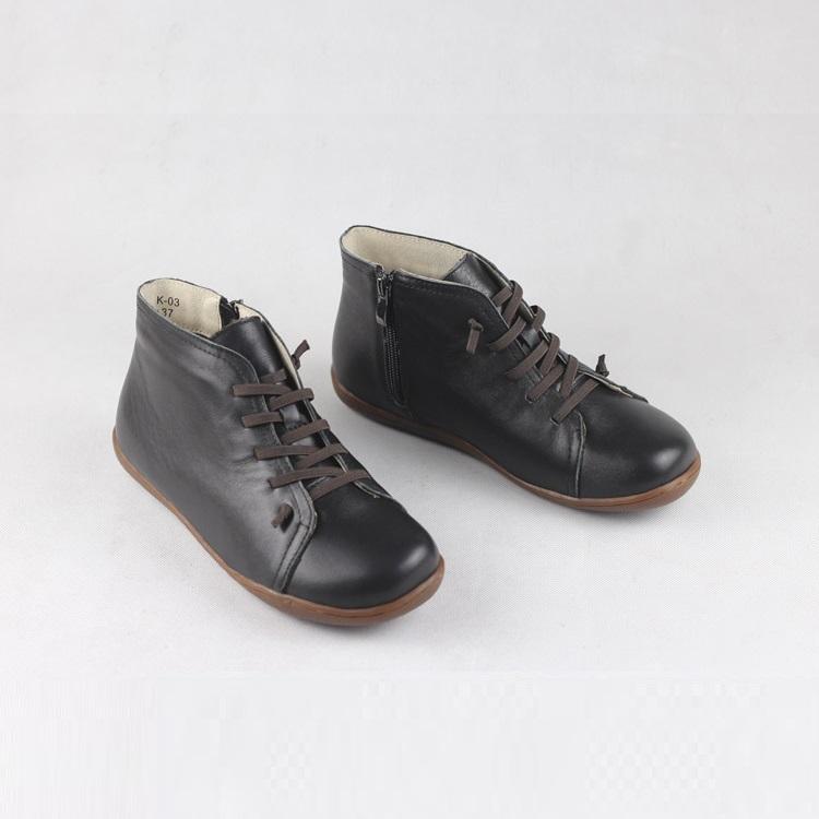 Botines retro, botas casuales para caminar, mocasines planos de suela blanda