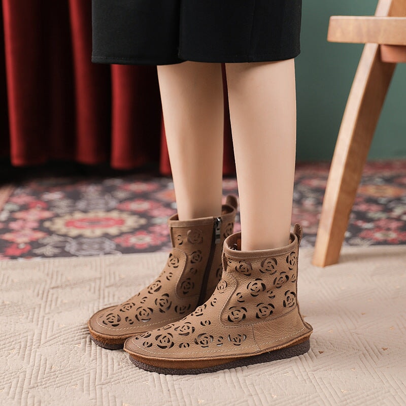 Cut Out Summer Boots Breathable Short Boots