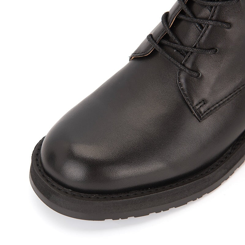 Designer Full Grain Calf Combat Boots Lace Up Derby Boots