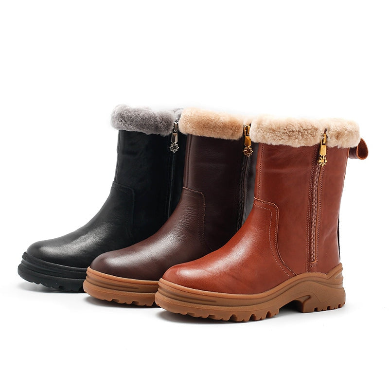 Dwarves Short Boots Snow Boots Shearling Lined for Cold Winter