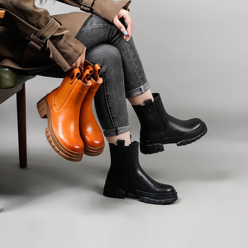 Designer Chunky Ankle Boots