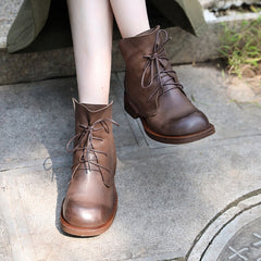 Lace Up Short Boots