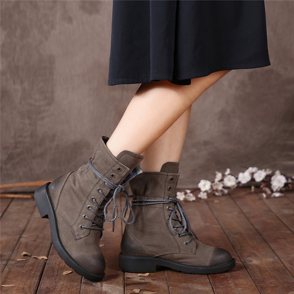 Dwarves Retro Lace Up Combat Boots Black/Brown/Khaki