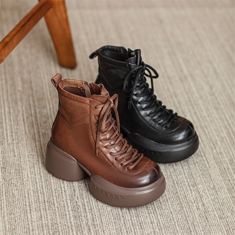 65mm Platform Boots Lace up Martin Boots