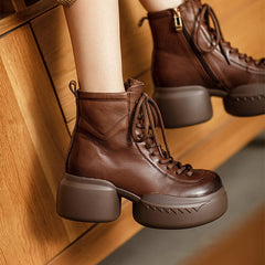 65mm Platform Boots Lace up Martin Boots