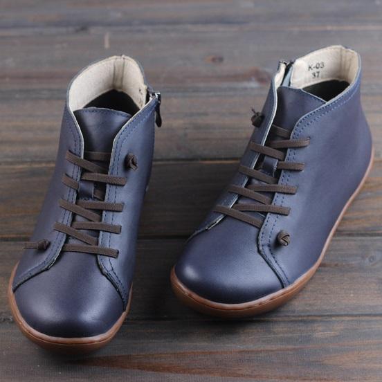 Retro Ankle Boots Casual Walking Boots Soft Sole Flats Loafers