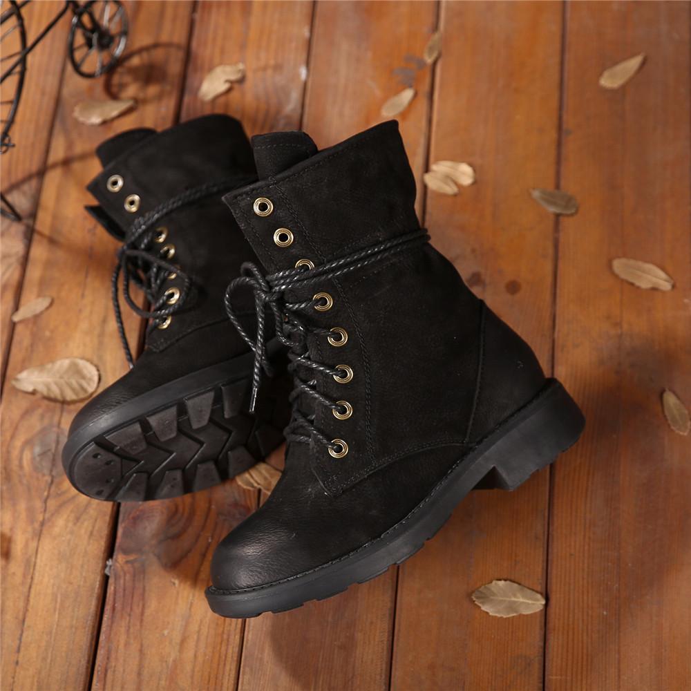 Dwarves Retro Lace Up Combat Boots Black/Brown/Khaki