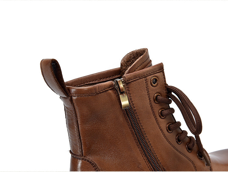 Classic Leather Zipper Thick Bottom Martin Boots