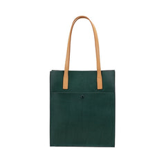 Bolso tote sencillo de piel de vaca curtida vegetal estilo retro