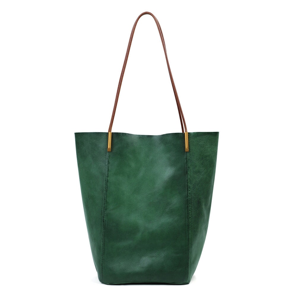 Vintage Vegetable Tanned Large Capacity Ladies Tote Bag