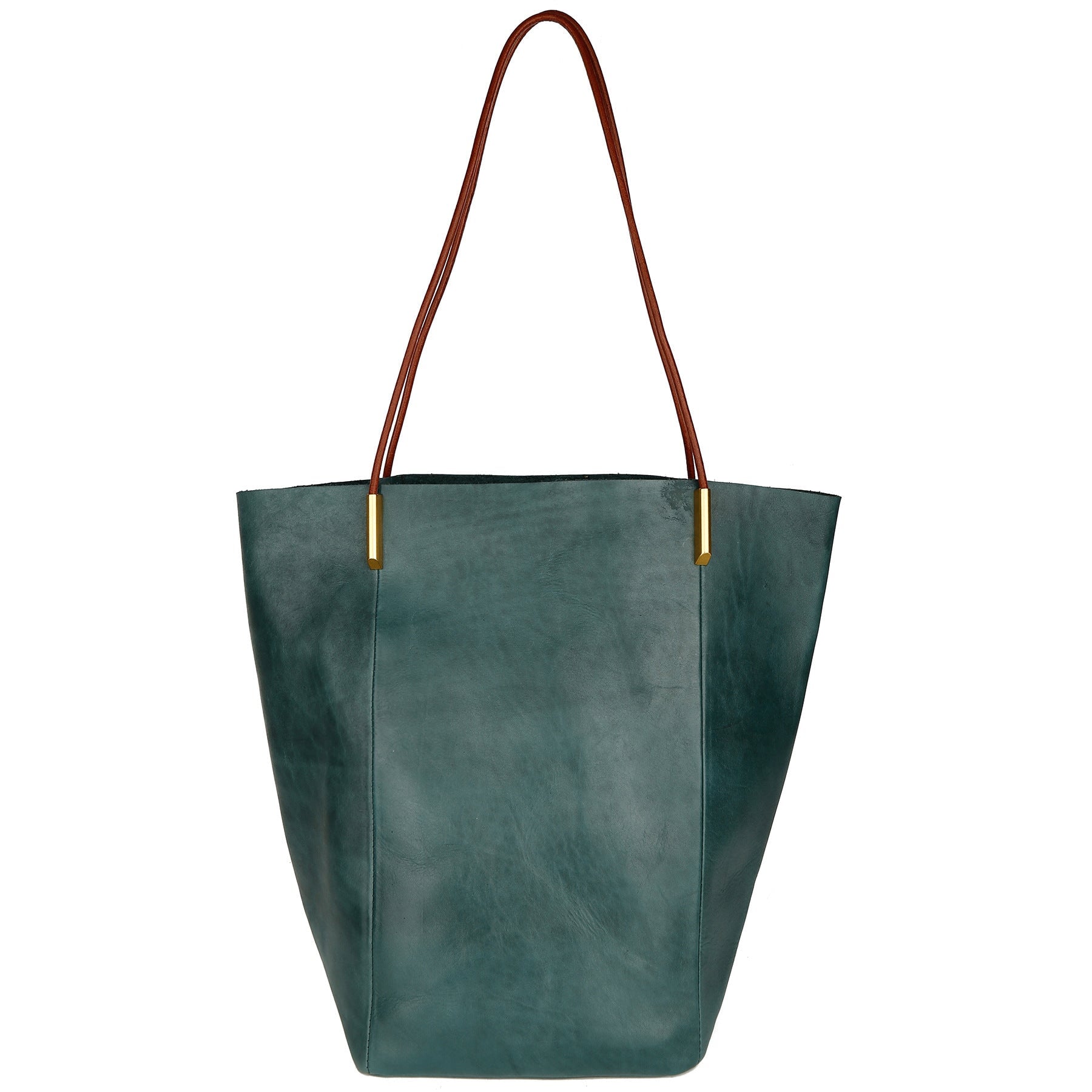 Bolso de mano vintage de gran capacidad para mujer, curtido vegetal