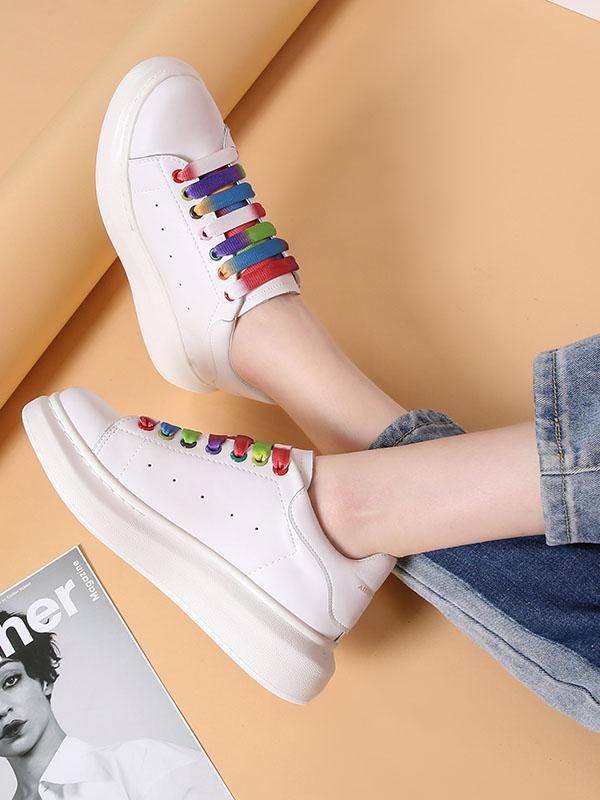 Colorful Lace-Up Casual Shoes