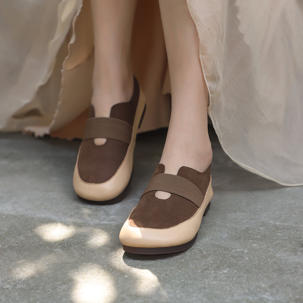 Genuine Retro Flats Slip on Loafers Brown/Coffee