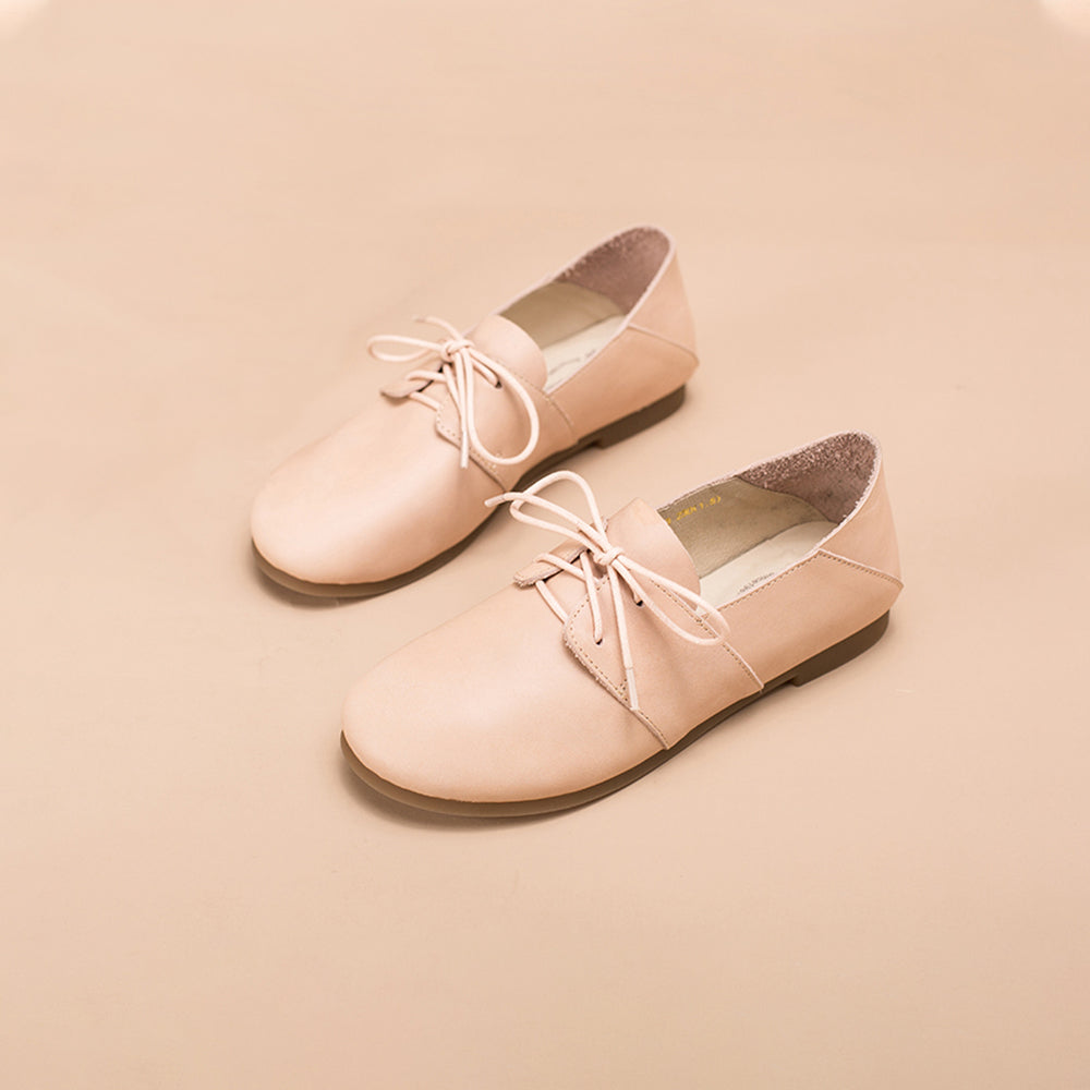 Soft Lace Up Flats Yellow/White/Pink