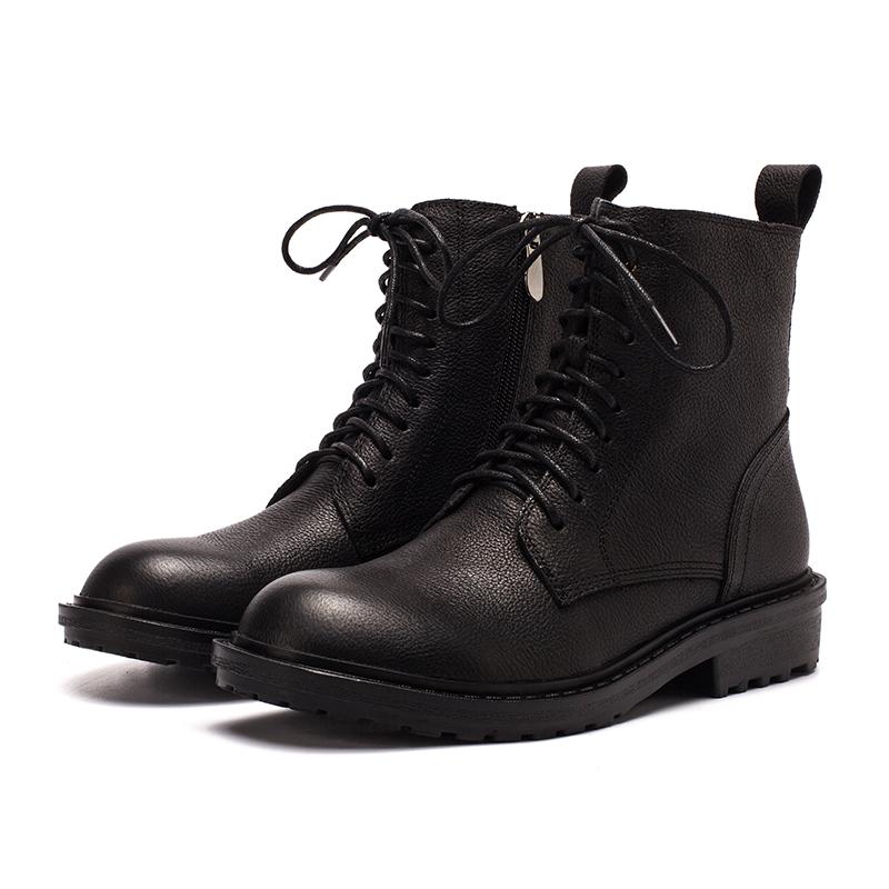 Retro Combat Boots Designer Retro Chunky Riding Boots Side Zip