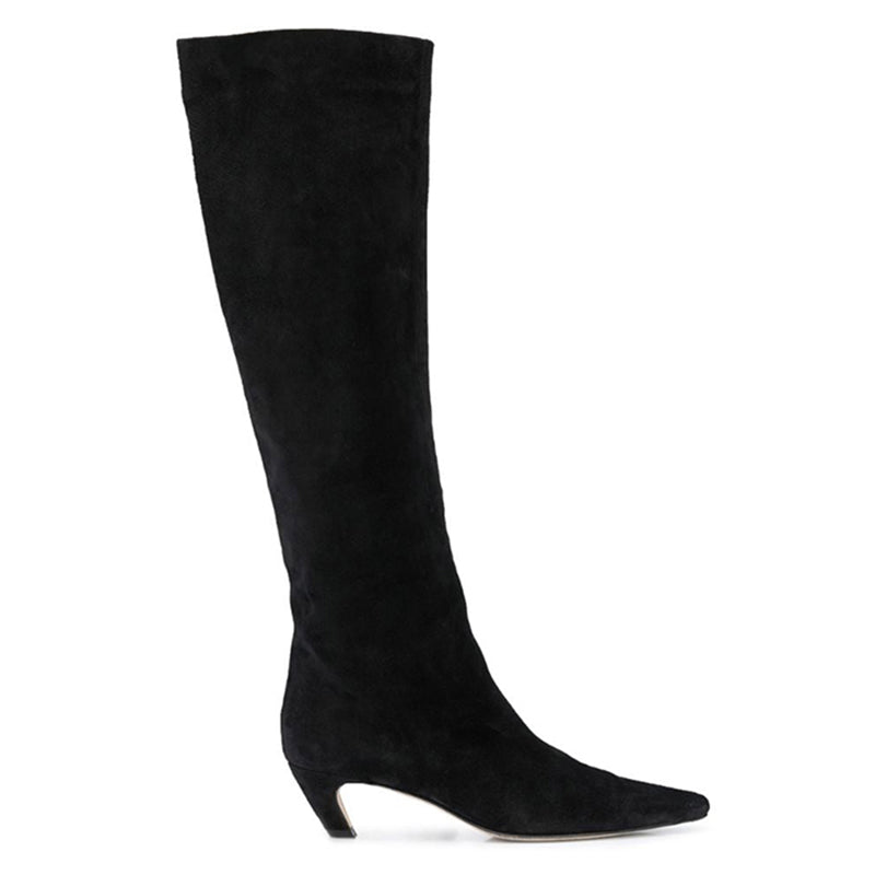 Kitten Heel Wide-Shaft Boots