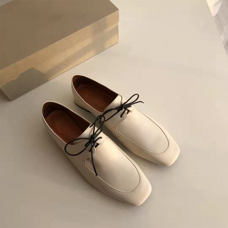 Zapatos Oxford suaves con lazo de cuero genuino