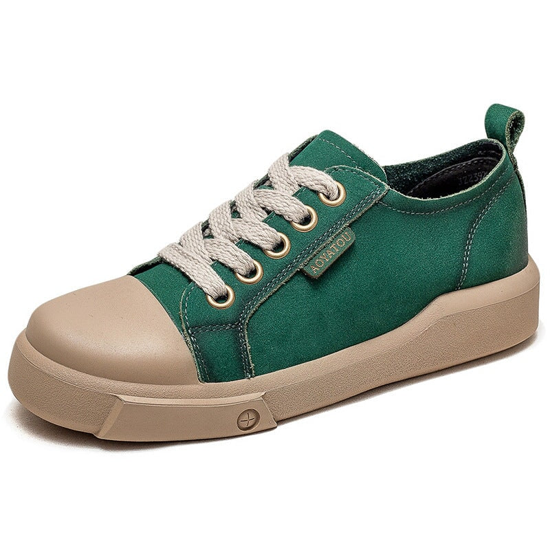 Flache Low Top Sneakers Weiche Schnürschuhe