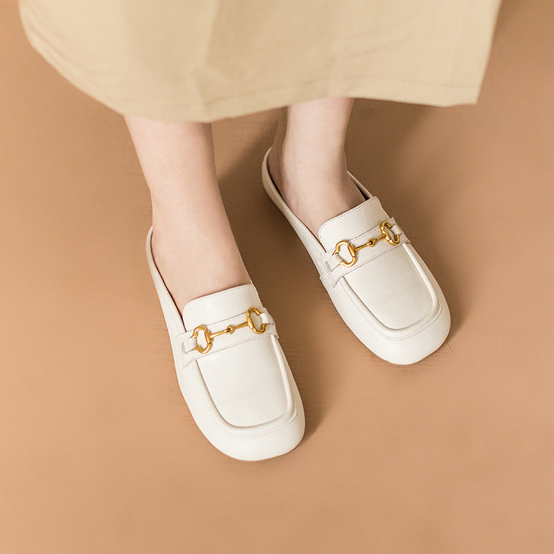 Retro Horsebit-Detailed Loafer Mules Backless Loafers