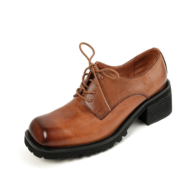 Handmade Platform Lace Up Oxfords