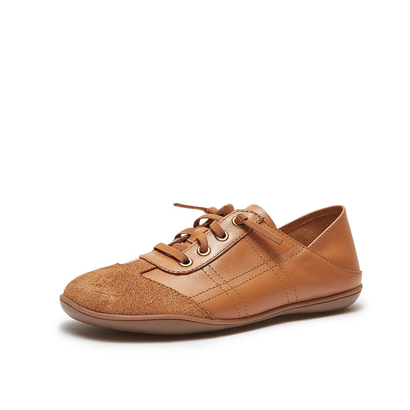 Zapatos planos con cordones hechos a mano, zapatos Oxford suaves con cordones