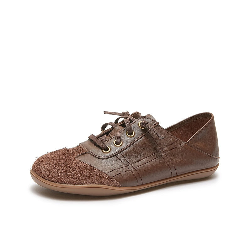 Zapatos planos con cordones hechos a mano, zapatos Oxford suaves con cordones