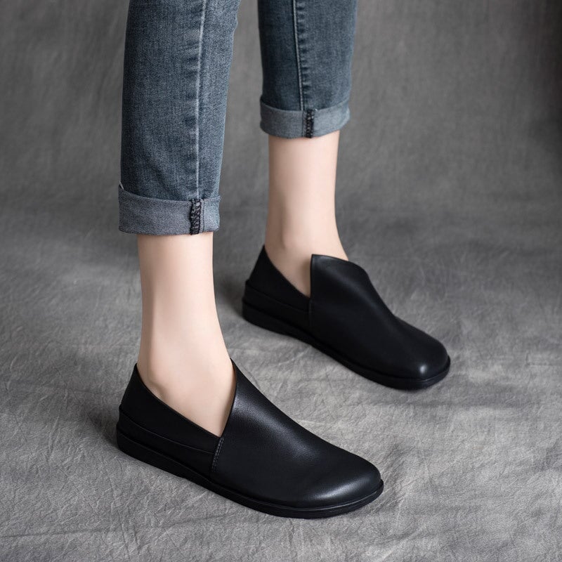 Handmade Retro Soft Loafers Designers Flats