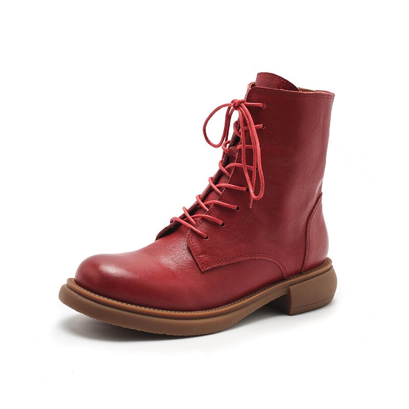 Botas Derby de Marcha con Cordones Auténticas Hechas a Mano en Negro/Café/Rojo