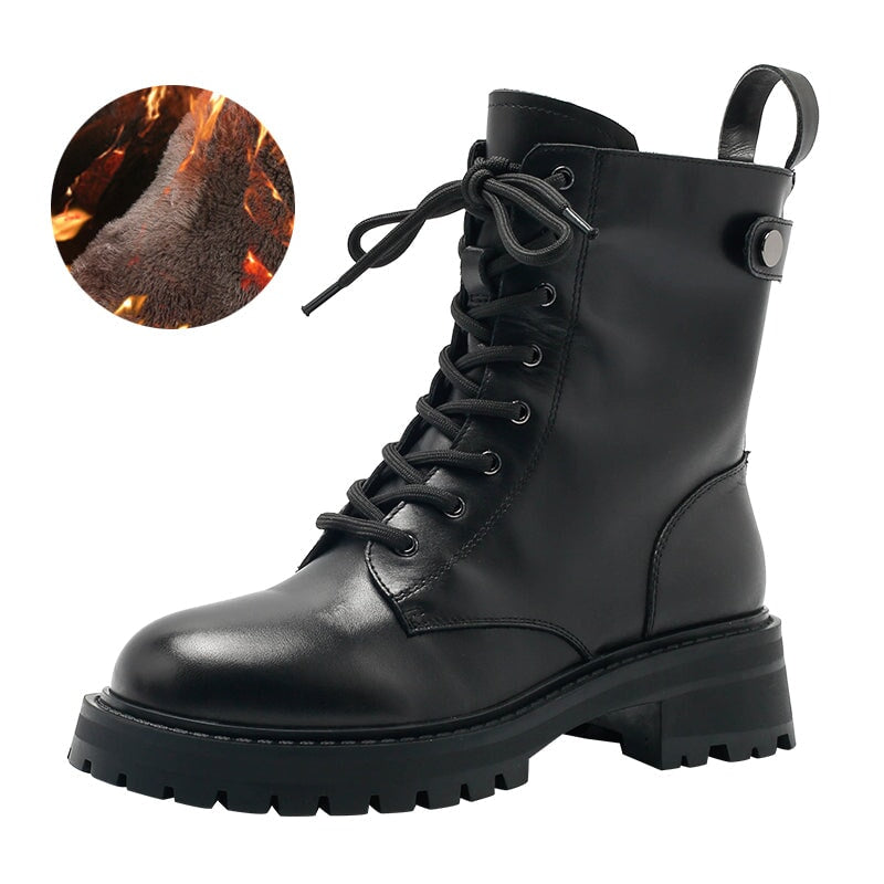 Fashion Combat Boots Designer Retro Chunky Riding Boots