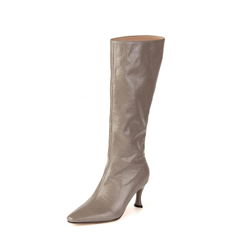 Sculptural Heel Tall Boots