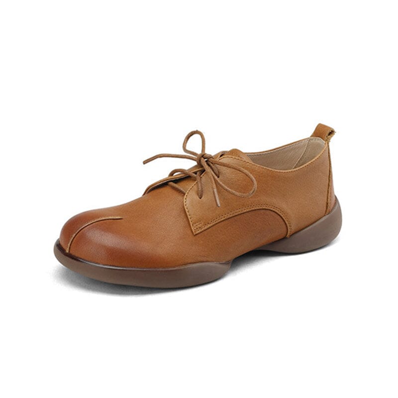 Zapatos Oxford suaves con punta redonda y cordones estilo retro