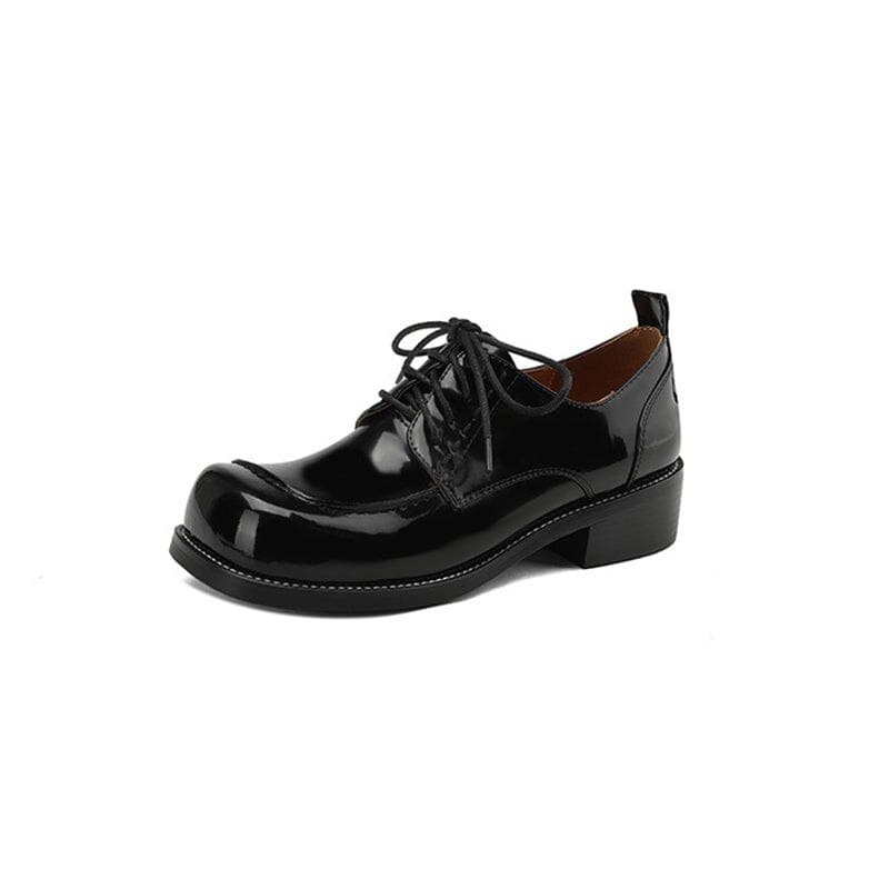 Round Toe Lace Up Oxford Shoes