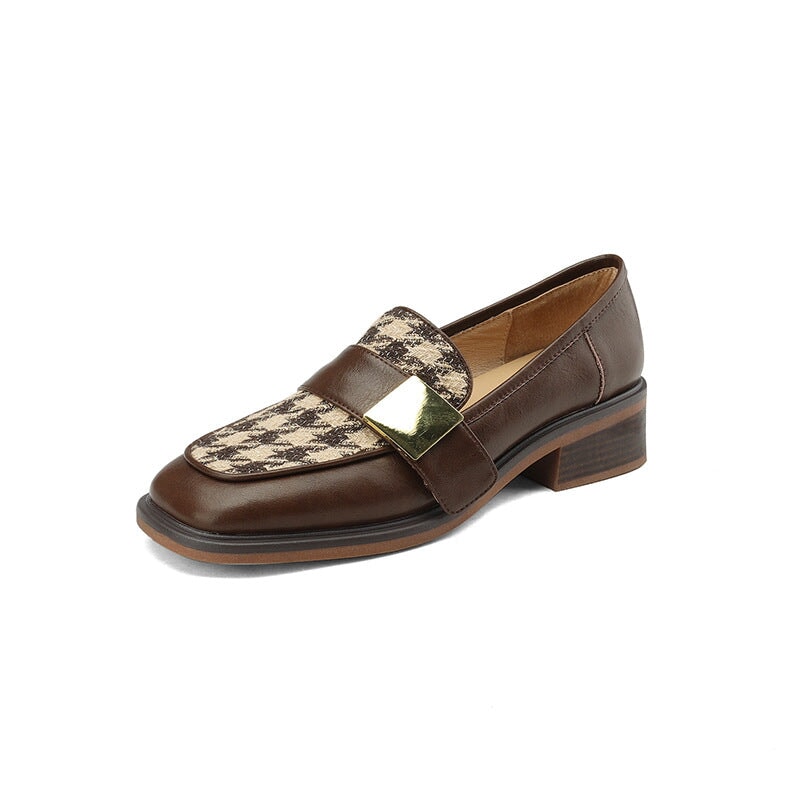 Soft Loafers with Metal Color Blocking