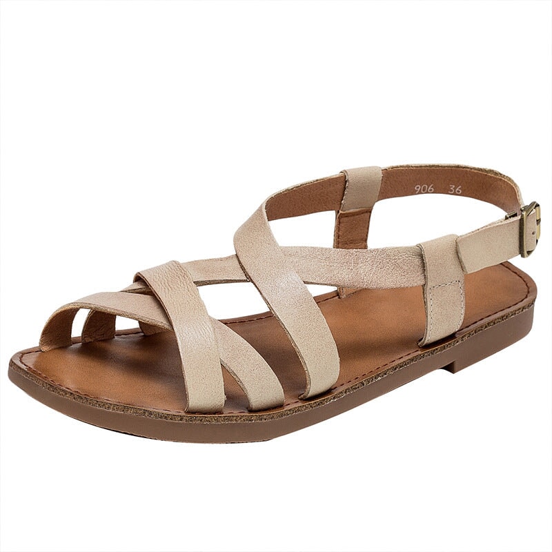 Sandalias de gladiador con hebilla lateral plana