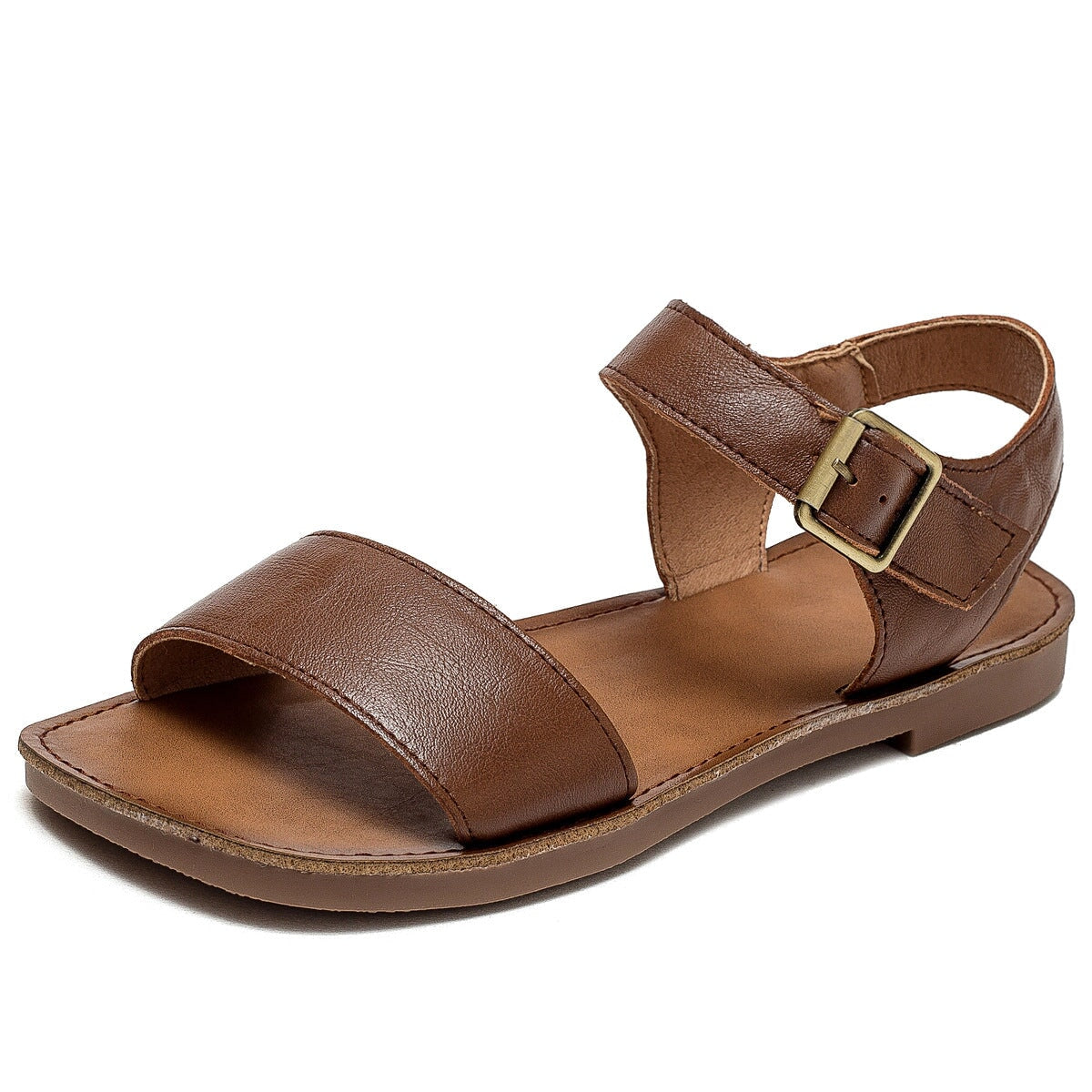 Classic Sandals Flat Ankle Strap Side Buckle