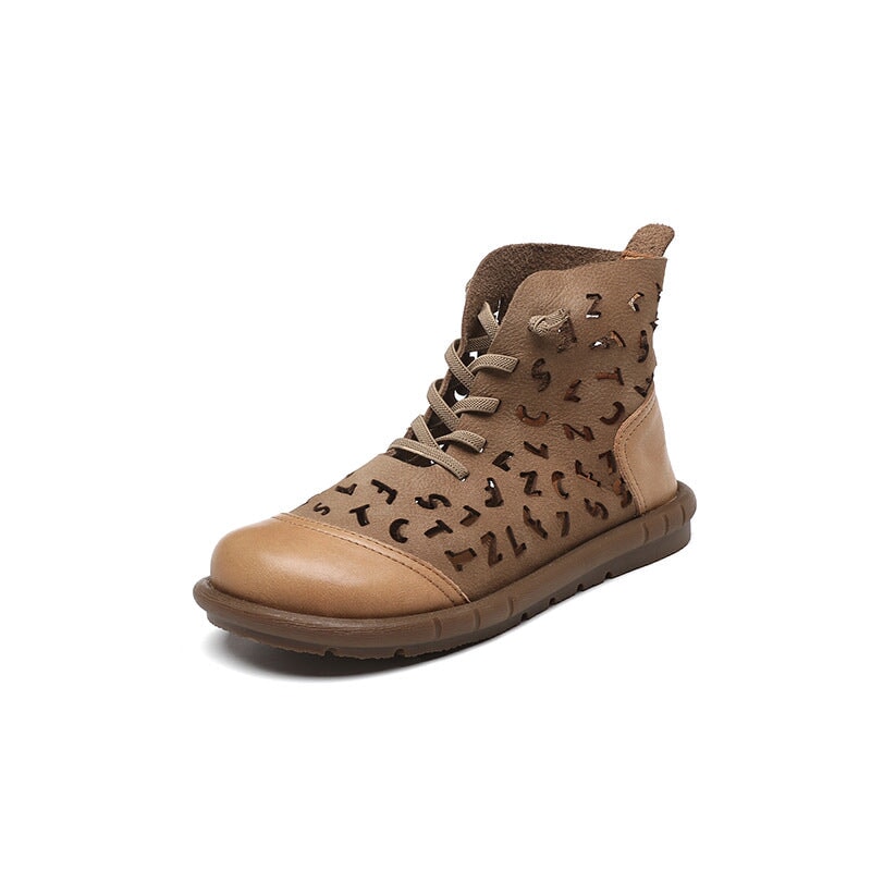 Breathable Perforated Short Boots Cut Out Summer Boots