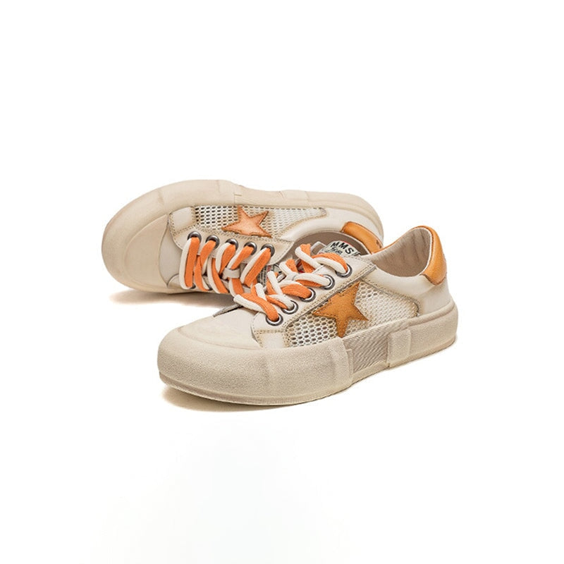 und Mesh Low-Top Sneakers zum Schnüren mit Big Star