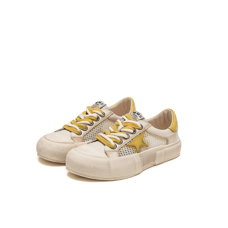 und Mesh Low-Top Sneakers zum Schnüren mit Big Star